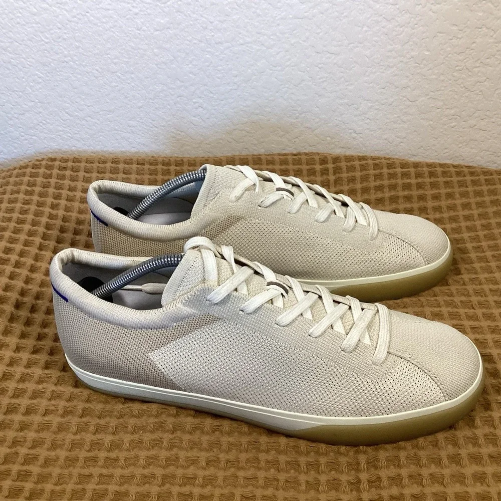 Rothy's Mens 11.5 Women's 13 The Lace Up Sneaker Bone Textile Low Casual Shoes